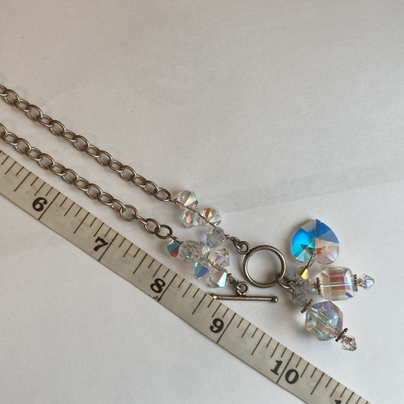 Chunky Sterling & AB Crystal Candy toggle necklace - Picture 12 of 17